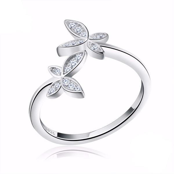 Flower Design Sterling Silver Ring