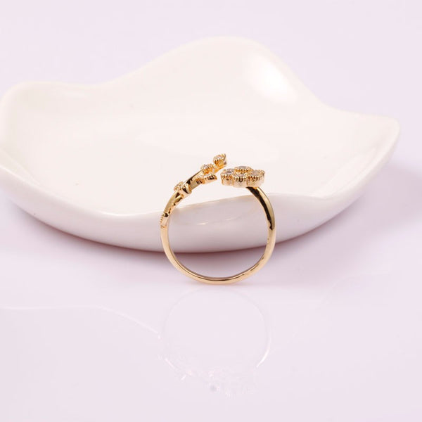Gold Plate Flower Ring