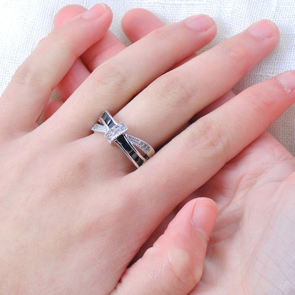 Classic Black Cross Ring