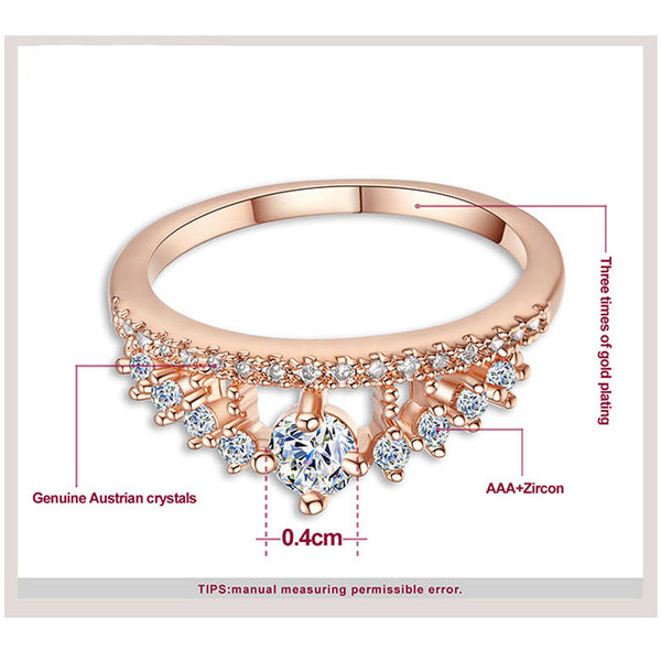 Crystal Rhinestone Crown Rings