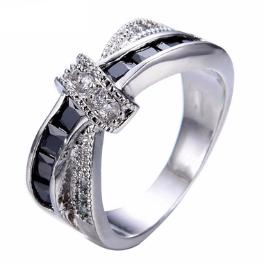 Classic Black Cross Ring