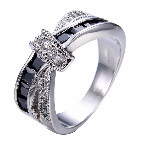 Classic Black Cross Ring