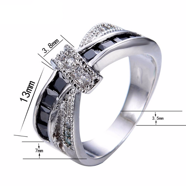 Classic Black Cross Ring