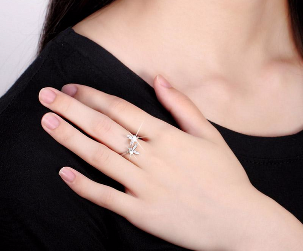 Flower Design Sterling Silver Ring